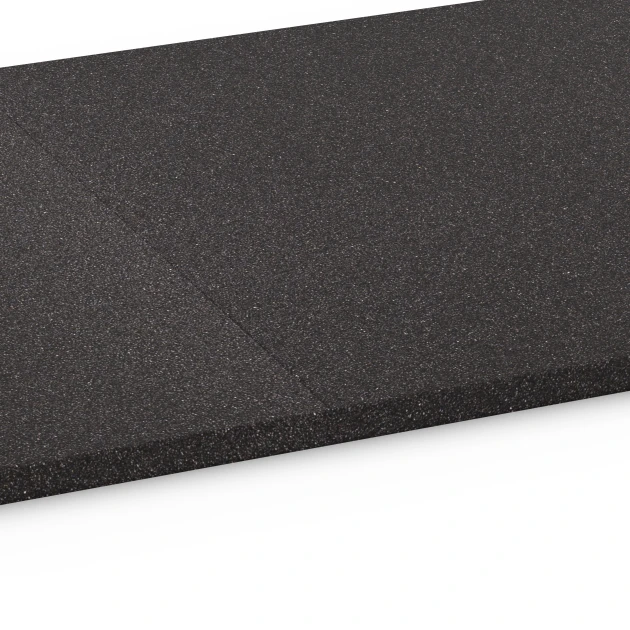 Großaufnahme vom Verbindungssystem von WARCO-Boden 6475 - Podložna plošča Kl. 1 im Farbdesign Antracit. Abmessungen 52 x 52 x 1,8 cm.
