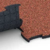 Großaufnahme vom Verbindungssystem von WARCO-Boden 6854 - Fitness Active talna obloga im Farbdesign Etna. Abmessungen 97,1 x 97,1 x 2,8 cm.