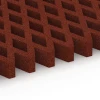 Großaufnahme vom Verbindungssystem von WARCO-Boden 7013 - Varnostna travna rešetka im Farbdesign Opečno rdeča. Abmessungen 100 × 100 × 8 cm.