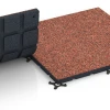 Großaufnahme vom Verbindungssystem von WARCO-Boden 7136 - Gumijasta podloga za zunanji fitnes im Farbdesign Etna. Abmessungen 60 x 60 x 3 cm | 0,36 m².