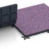 Großaufnahme vom Verbindungssystem von WARCO-Boden 7137 - Gumijasta podloga za zunanji fitnes im Farbdesign Lavanda. Abmessungen 60 x 60 x 3 cm | 0,36 m².