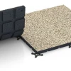 Großaufnahme vom Verbindungssystem von WARCO-Boden 7138 - Gumijasta podloga za zunanji fitnes im Farbdesign Travertin. Abmessungen 60 x 60 x 3 cm | 0,36 m².