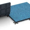 Großaufnahme vom Verbindungssystem von WARCO-Boden 7139 - Gumijasta podloga za zunanji fitnes im Farbdesign Atlantik. Abmessungen 60 x 60 x 3 cm | 0,36 m².
