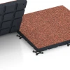 Großaufnahme vom Verbindungssystem von WARCO-Boden 7145 - Gumijasta podloga za zunanji fitnes im Farbdesign Etna. Abmessungen 60 x 60 x 4 cm | 0,36 m².