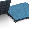 Großaufnahme vom Verbindungssystem von WARCO-Boden 7148 - Gumijasta podloga za zunanji fitnes im Farbdesign Atlantik. Abmessungen 60 x 60 x 4 cm | 0,36 m².