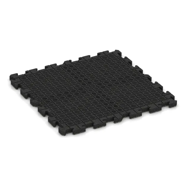 Aufsicht auf die Unterseite, also die Bodenseite von WARCO-Formteil 3407 - Fitnes zaščitna podlaga HD im Format 1000 x 1000 x 40 mm.