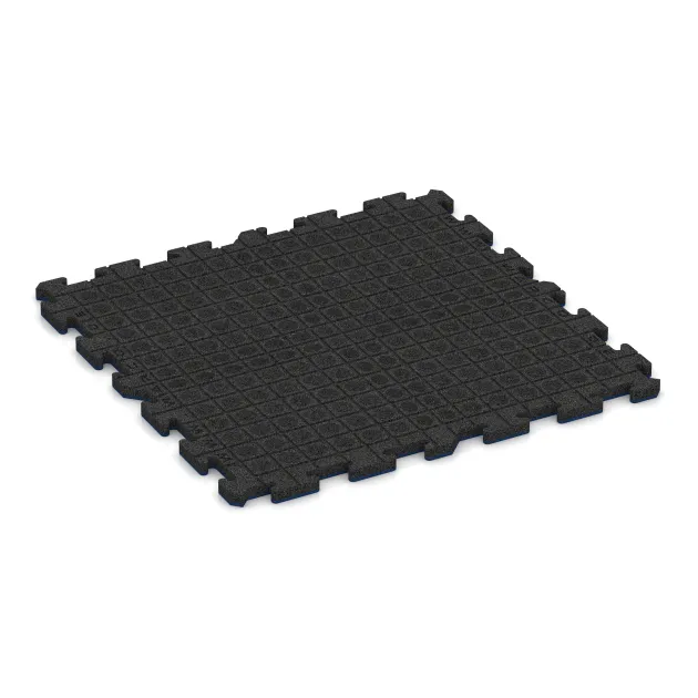 Aufsicht auf die Unterseite, also die Bodenseite von WARCO-Formteil 5810 - Fitnes zaščitna podlaga im Format 1000 x 1000 x 30 mm.
