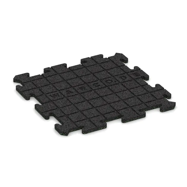 Aufsicht auf die Unterseite, also die Bodenseite von WARCO-Formteil 5674 - Notranja talna plošča puzzle im Format 500 x 500 x 18 mm.