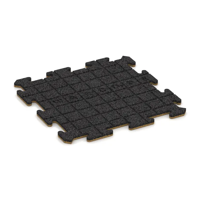 Aufsicht auf die Unterseite, also die Bodenseite von WARCO-Formteil 6204 - Fitnes podloga 18 mm im Format 500 x 500 x 18 mm.