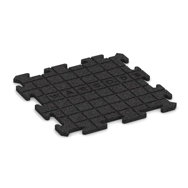 Aufsicht auf die Unterseite, also die Bodenseite von WARCO-Formteil 6102 - Notranja talna plošča puzzle im Format 500 x 500 x 18 mm.