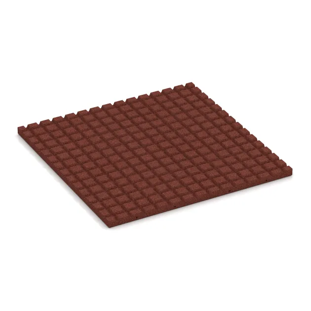 Aufsicht auf die Unterseite, also die Bodenseite von WARCO-Formteil 5665 - Varovalna podloga igrišča 4 cm - EN 1177 ≤ 110 cm im Format 1000 x 1000 x 40 mm.
