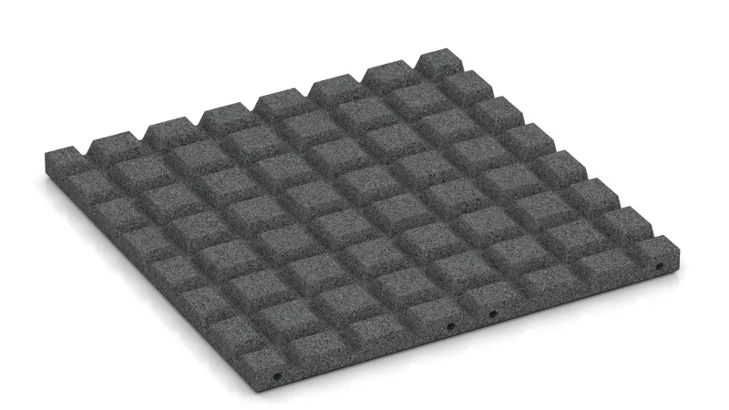 Struktura s 15 mm visokimi prirezanim piramidami