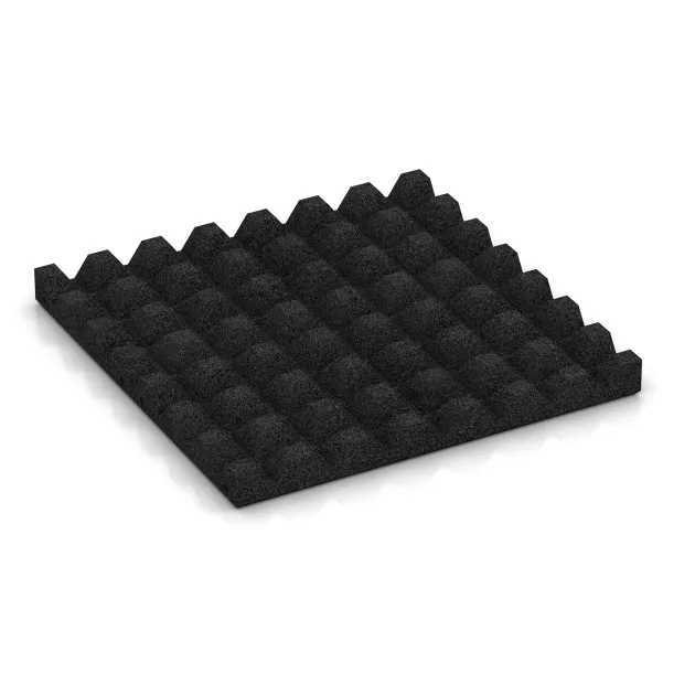 Aufsicht auf die Unterseite, also die Bodenseite von WARCO-Formteil 0660 - Gumijasta varovalna plošča za otroška igrišča im Format 500 x 500 x 45 mm.