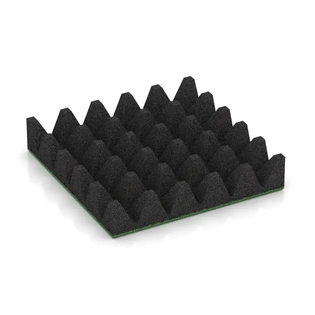 Aufsicht auf die Unterseite, also die Bodenseite von WARCO-Formteil 0741 - Gumijasta varovalna plošča za otroška igrišča im Format 500 x 500 x 100 mm.