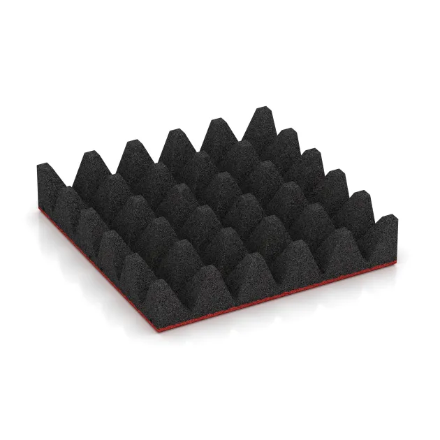 Aufsicht auf die Unterseite, also die Bodenseite von WARCO-Formteil 0743 - Gumijasta varovalna plošča za otroška igrišča im Format 500 x 500 x 100 mm.