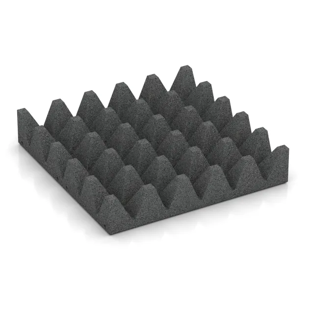 Aufsicht auf die Unterseite, also die Bodenseite von WARCO-Formteil 0747 - Gumijasta varovalna plošča za otroška igrišča im Format 500 x 500 x 100 mm.