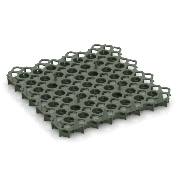Aufsicht auf die Unterseite, also die Bodenseite von WARCO-Formteil 3634 - Plastična stabilizacijska rešetka im Format 476 x 476 x 40 mm | 0,226 m².