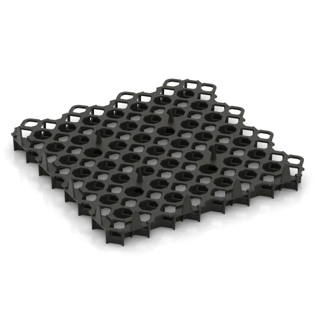 Aufsicht auf die Unterseite, also die Bodenseite von WARCO-Formteil 5207 - Plastična stabilizacijska rešetka im Format 476 x 476 x 40 mm | 0,226 m².