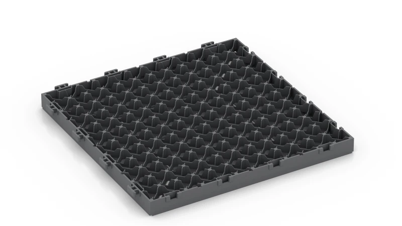 PP plošča z mrežo in nožicami