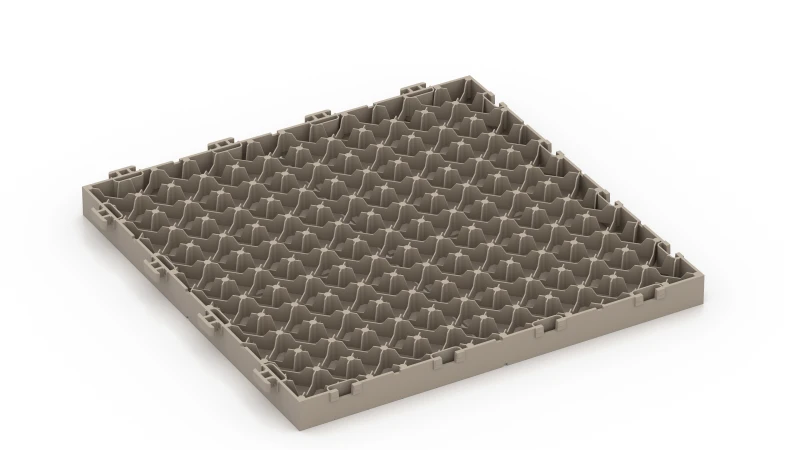 PP plošča z mrežo in nožicami