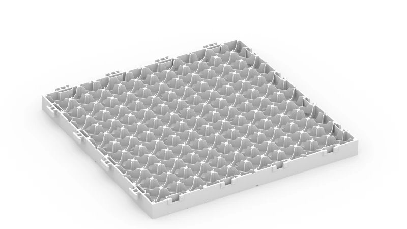 PP plošča z mrežo in nožicami