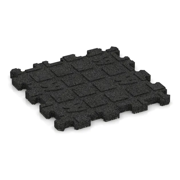 Aufsicht auf die Unterseite, also die Bodenseite von WARCO-Formteil 5422 - Treppenbelag im Format 306 x 306 x 20 mm.