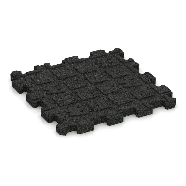 Aufsicht auf die Unterseite, also die Bodenseite von WARCO-Formteil 5427 - Treppenbelag im Format 306 x 306 x 20 mm.
