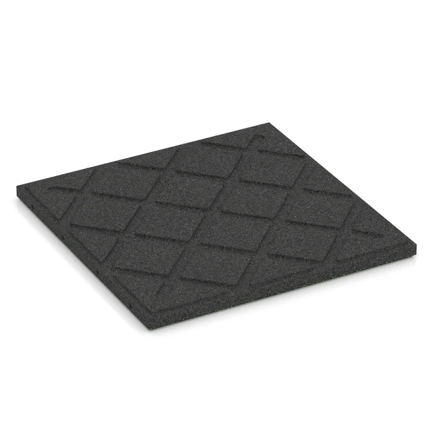 Aufsicht auf die Unterseite, also die Bodenseite von WARCO-Formteil 6415 - Gumijasta varnostna plošča – 90 cm im Format 50 x 50 x 3 cm | 0,25 m².
