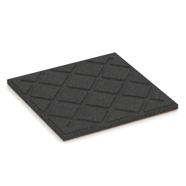 Aufsicht auf die Unterseite, also die Bodenseite von WARCO-Formteil 6416 - Gumijasta varnostna plošča – 90 cm im Format 50 x 50 x 3 cm | 0,25 m².