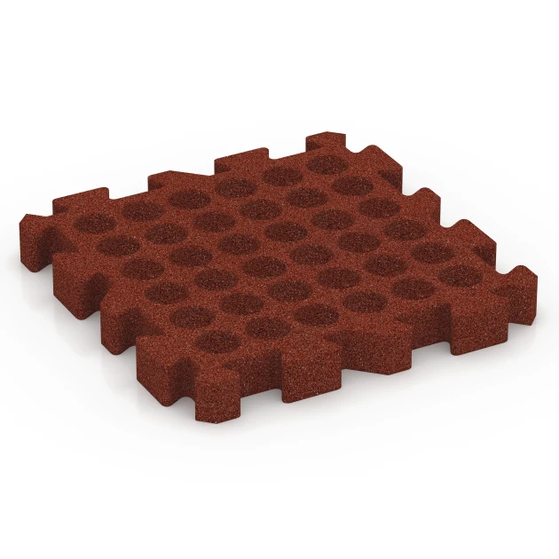 Aufsicht auf die Unterseite, also die Bodenseite von WARCO-Formteil 6310 - Puzzle plošča za otroška igrišča im Format 50 x 50 x 6 cm | 0,25 m².