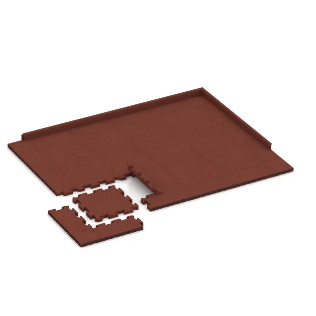 Typische Verlegung oder Einbausituation für den Artikel 3652 von WARCO - Paddockmatte, Farbton Opečno rdeča in der Abmessung 500 x 500 x 40 mm.