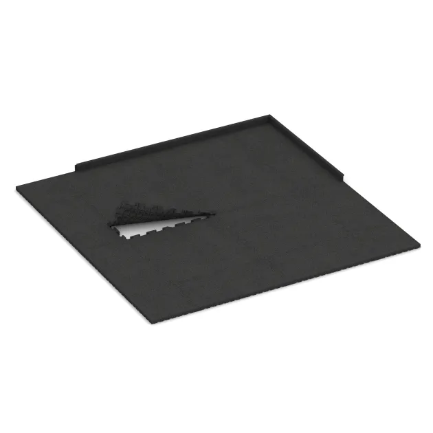 Typische Verlegung oder Einbausituation für den Artikel 3481 von WARCO - Fitnes zaščitna podlaga HD, Farbton Antracit in der Abmessung 1000 x 1000 x 40 mm.