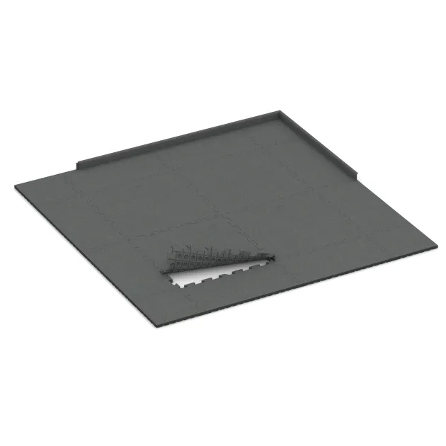 Typische Verlegung oder Einbausituation für den Artikel 3327 von WARCO - Spiel-Bodenbelag, Farbton Lupkovosiva in der Abmessung 1000 x 1000 x 30 mm.