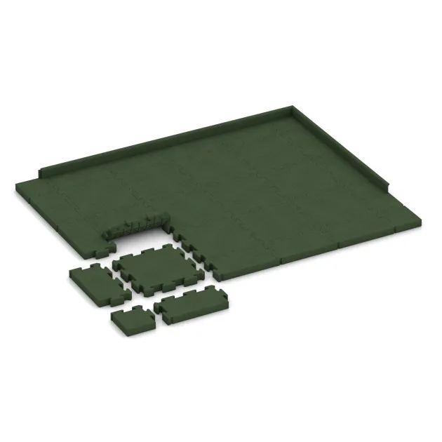 Typische Verlegung oder Einbausituation für den Artikel 3194 von WARCO - Fitnes zaščitna podlaga, Farbton Travna zelena in der Abmessung 500 x 500 x 60 mm.