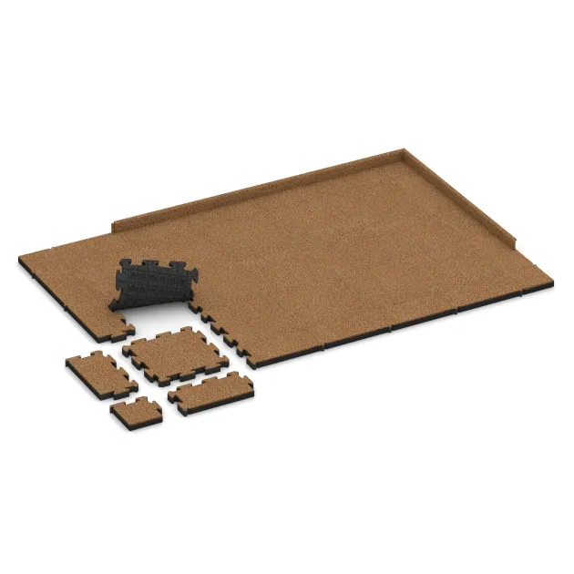 Typische Verlegung oder Einbausituation für den Artikel 4163 von WARCO - Gumijasta športna podlaga HD, Farbton Terra Cotta in der Abmessung 500 x 500 x 50 mm.