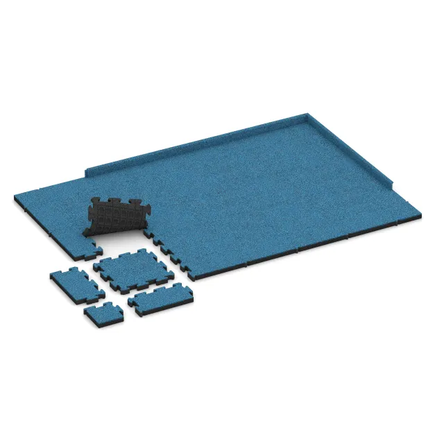 Typische Verlegung oder Einbausituation für den Artikel 3122 von WARCO - Fitnes zaščitna podlaga HD, Farbton Atlantic in der Abmessung 500 x 500 x 50 mm.