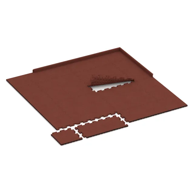 Typische Verlegung oder Einbausituation für den Artikel 5070 von WARCO - Robna plošča, Farbton Opečno rdeča in der Abmessung 1000 x 485 x 30 mm.