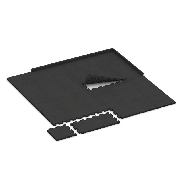 Typische Verlegung oder Einbausituation für den Artikel 5162 von WARCO - Robna plošča HD, Farbton Antracit in der Abmessung 1000 x 485 x 40 mm.