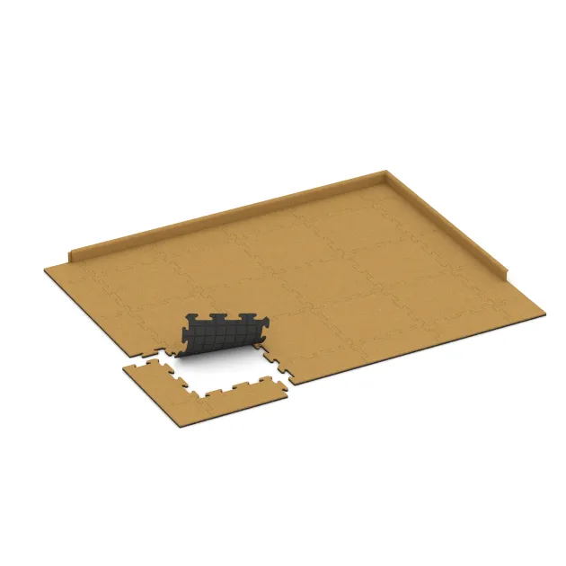 Typische Verlegung oder Einbausituation für den Artikel 6204 von WARCO - Fitnes podloga 18 mm, Farbton Citronsko rumena in der Abmessung 500 x 500 x 18 mm.
