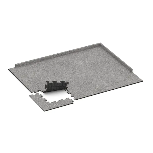 Typische Verlegung oder Einbausituation für den Artikel 4593 von WARCO - Športna talna obloga za pse HD, Farbton Sivi melange in der Abmessung 500 x 500 x 18 mm.