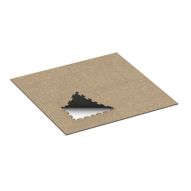 Typische Verlegung oder Einbausituation für den Artikel 3933 von WARCO - Talna obloga za pse, Farbton Travertin in der Abmessung 1000 x 1000 x 18 mm.