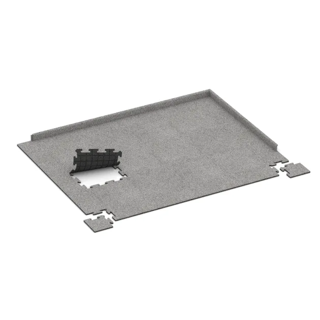Typische Verlegung oder Einbausituation für den Artikel 4684 von WARCO - Kotna plošča HD, Farbton Sivi melange in der Abmessung 235 x 235 x 18 mm.
