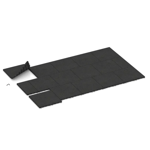 Typische Verlegung oder Einbausituation für den Artikel 0568 von WARCO - Wandschutzplatte, Farbton Antracit in der Abmessung 500 x 500 x 30 mm.