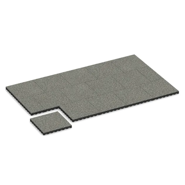 Typische Verlegung oder Einbausituation für den Artikel 5356 von WARCO - Gumijasta varovalna plošča za otroška igrišča, Farbton Siv granit in der Abmessung 500 x 500 x 50 mm.