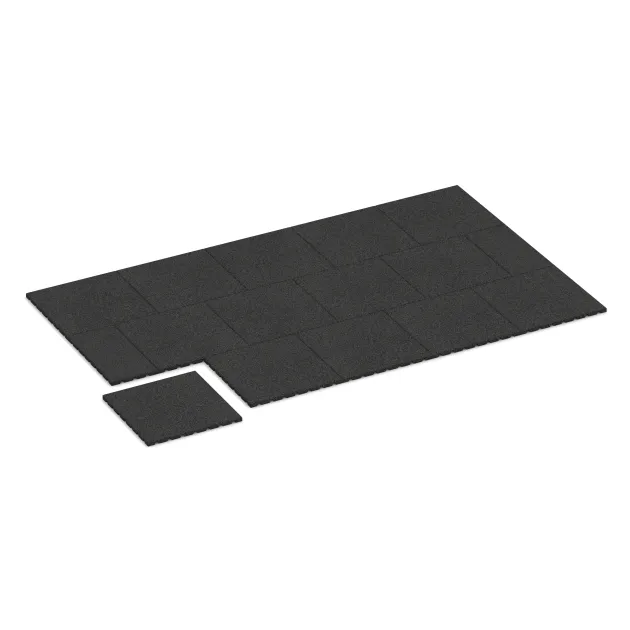 Typische Verlegung oder Einbausituation für den Artikel 0526 von WARCO - Wandschutzplatte, Farbton Antracit in der Abmessung 500 x 500 x 25 mm.