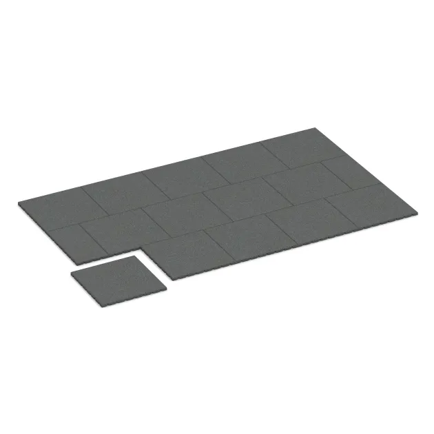 Typische Verlegung oder Einbausituation für den Artikel 0529 von WARCO - Wandschutzplatte, Farbton Lupkovosiva in der Abmessung 500 x 500 x 25 mm.