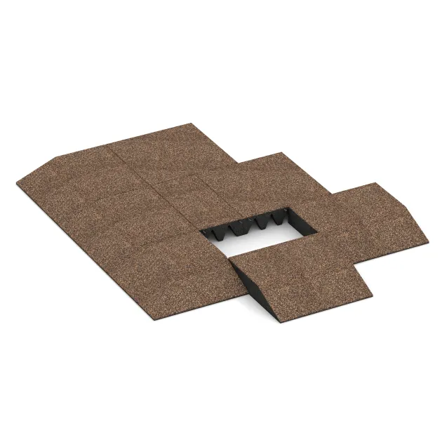 Typische Verlegung oder Einbausituation für den Artikel 3820 von WARCO - Rand-Platte (eine Seite abgeschrägt), Farbton Losa in Koren in der Abmessung 500 x 500 x 100 mm.
