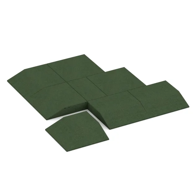 Typische Verlegung oder Einbausituation für den Artikel 0501 von WARCO - Eck-Platte (zwei Seiten abgeschrägt), Farbton Travna zelena in der Abmessung 500 x 500 x 100 mm.