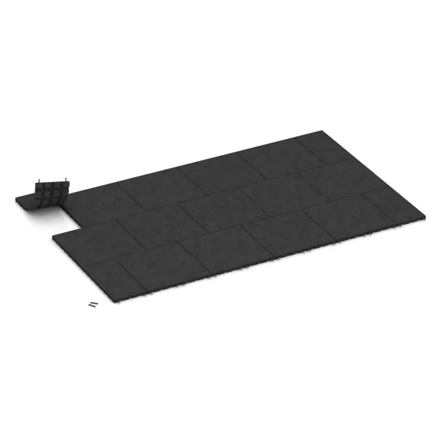 Typische Verlegung oder Einbausituation für den Artikel 0383 von WARCO - halbe Platte, Farbton Antracit in der Abmessung 500 x 250 x 30 mm.