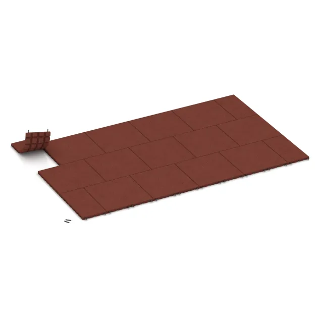 Typische Verlegung oder Einbausituation für den Artikel 0378 von WARCO - halbe Platte, Farbton Opečno rdeča in der Abmessung 500 x 250 x 30 mm.